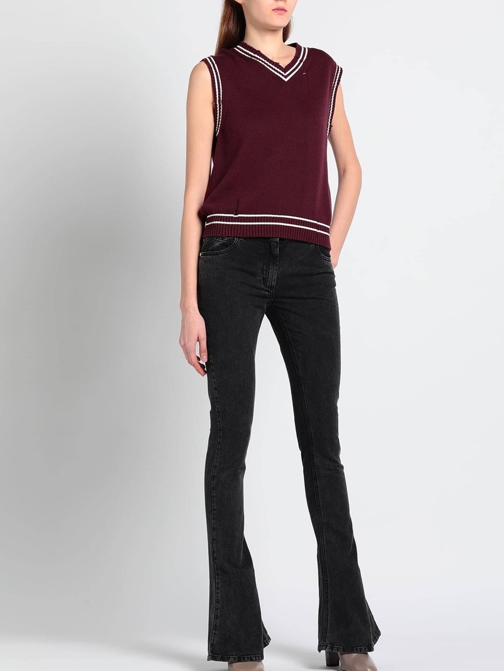 Balmain Black Skinny Flare Jeans